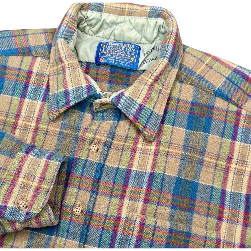 Vtg Pendleton Shirt Men’s Size XL 100% Virgin Wool Long Sleeve Plaid Made In USA